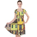 Colorful Venice Homes - Venezia, Italy Cap Sleeve Midi Dress With Pockets View1