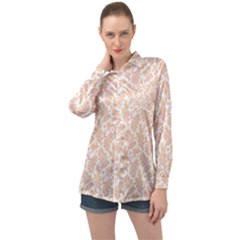 Delicated Leaves Long Sleeve Satin Shirt