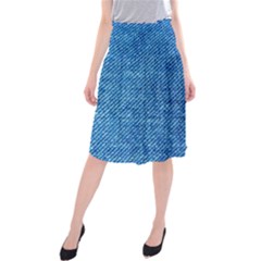 Blue Denim Jeans Like Midi Beach Skirt