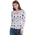 Cute airplanes planes Women s Cut Out Long Sleeve T-Shirt View2