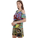 Carnival Mask - Venetian Mask - Italy Vintage Women s Cold Shoulder Round Neck Mini Dress View2