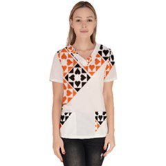 Aesthetic Hearts Women s V-neck Scrub Top
