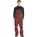 Red Diagonal Plaids Men s Front Zip Ski And Snowboard Bib Pants View1