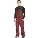 Red Diagonal Plaids Men s Front Zip Ski And Snowboard Bib Pants View2