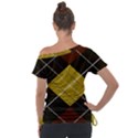 Yellow Plaid Off Shoulder Tie-Up T-Shirt View2