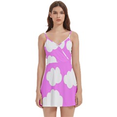 Purple Clouds Body Wrap Sleeveless V-neck Mini Dress