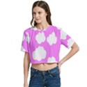 Purple Clouds Women s Round Neck Short Sleeve Crop Top View2