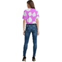 Purple Clouds Women s Round Neck Short Sleeve Crop Top View4