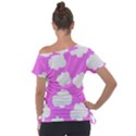 Purple Clouds Off Shoulder Tie-Up T-Shirt View2