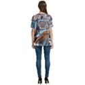 Blue islands V-Neck Split Shoulder Casual T-Shirt View4