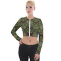 Day Of The Death Moth Long Sleeve Cropped Velvet Jacket View1