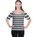 Black And White Circles Pattern Cutout Shoulder T-Shirt View1