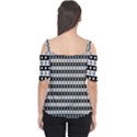 Black And White Circles Pattern Cutout Shoulder T-Shirt View2