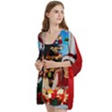 The Christmas Collection Open Front 3/4 Sleeve Batwing Chiffon Cardigan Kimono View2