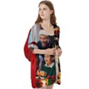 The Christmas Collection Open Front 3/4 Sleeve Batwing Chiffon Cardigan Kimono View3