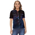 Abstract Feathers Women s Short Sleeve Double Pocket Shirt View1
