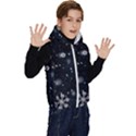 Snowflakes Snow Snowfall Snowing Kids  Stylish Hooded Puffer Vest View3
