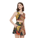 Stars Lanterns Lighting Women s Crop Top Pleated Skater Rave Skirt View3
