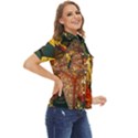Stars Lanterns Lighting Women s Short Sleeve Double Pocket Shirt View2