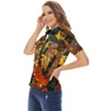 Stars Lanterns Lighting Women s Short Sleeve Double Pocket Shirt View3