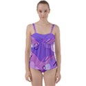 Colorful Labstract Wallpaper Theme Twist Front Tankini Set View1