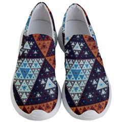 Fractal Triangle Geometric Abstract Pattern Women s Lightweight Slip Ons
