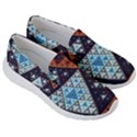Fractal Triangle Geometric Abstract Pattern Women s Lightweight Slip Ons View3