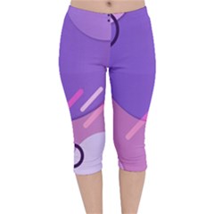 Colorful Labstract Wallpaper Theme Velvet Capri Leggings 