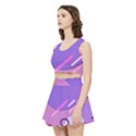 Colorful Labstract Wallpaper Theme Women s Crop Top Pleated Skater Rave Skirt View2