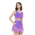 Colorful Labstract Wallpaper Theme Women s Crop Top Pleated Skater Rave Skirt View3