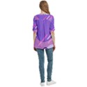 Colorful Labstract Wallpaper Theme Women s Zip Front V-Neck 3/4 Sleeve Casual Top Pocket Shirt View4