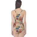 Letters Writing Paper Text Pattern One Piece Swimsuit View2
