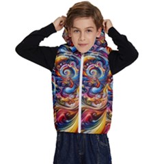 Dynamic Color Vortex Kids  Stylish Hooded Puffer Vest