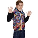Dynamic Color Vortex Kids  Stylish Hooded Puffer Vest View3