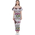 Ukrainian Folk Seamless Pattern Ethnic Ornament Border Element Traditional Bardot Ruffle jumpsuit View1