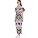 Ukrainian Folk Seamless Pattern Ethnic Ornament Border Element Traditional Bardot Ruffle jumpsuit View2