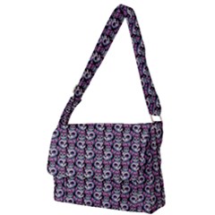 Sugar Skull Cat Pattern Full Print Messenger Bag (l)