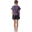 Sugar Skull Cat Pattern Kids  Cut Out Flutter Sleeves View2