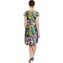 Serene Mountain Waterfall Landscape Cap Sleeve Midi Dress With Pockets View2