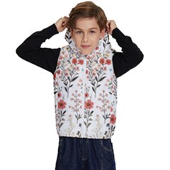 Flowers Design Floral Kids  Stylish Hooded Puffer Vest