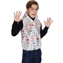 Flowers Design Floral Kids  Stylish Hooded Puffer Vest View3