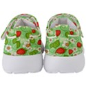 Strawberries Pattern Seamless Kids  Velcro Strap Shoes View4