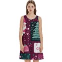 Christmas Santa Claus Round Neck Sleeve Casual Dress With Pockets View1
