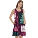 Christmas Santa Claus Round Neck Sleeve Casual Dress With Pockets View2