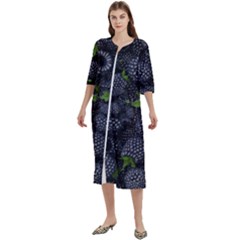 Blackberry Fruit, Fruit Women s Cotton 3/4 Sleeve Nightgown