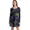 Blackberry Fruit, Fruit Long Sleeve Velour Skater Dress View1