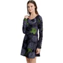 Blackberry Fruit, Fruit Long Sleeve Velour Skater Dress View2