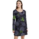 Blackberry Fruit, Fruit Long Sleeve Velour Skater Dress View3
