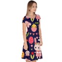 Bunny - Easter Pattern Classic Short Sleeve Dress View3