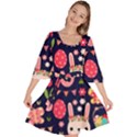 Bunny - Easter Pattern Velour Kimono Dress View1